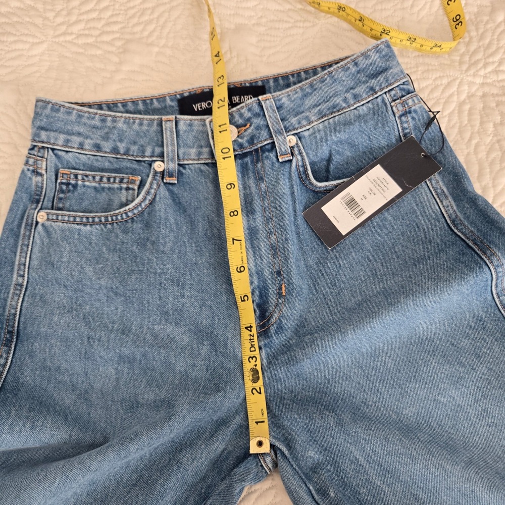 Veronica Beard Dylan High Rise Full Length Straight Leg Jeans 27 Cuffed NWT - Picture 5 of 9